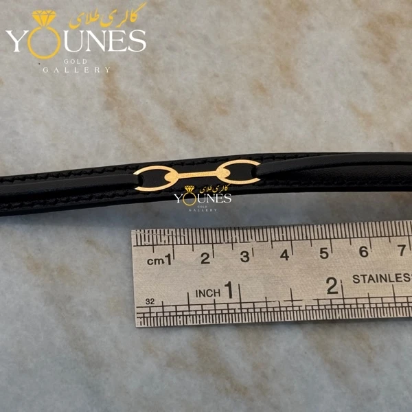 دستبند طلا چرم مردانه مدرن L132